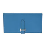 HERMES エルメス ベアンスフレ ブルーザンジバル A刻印(2017年頃) レディース ヴォーエプソン 長財布 ABランク 中古 銀蔵