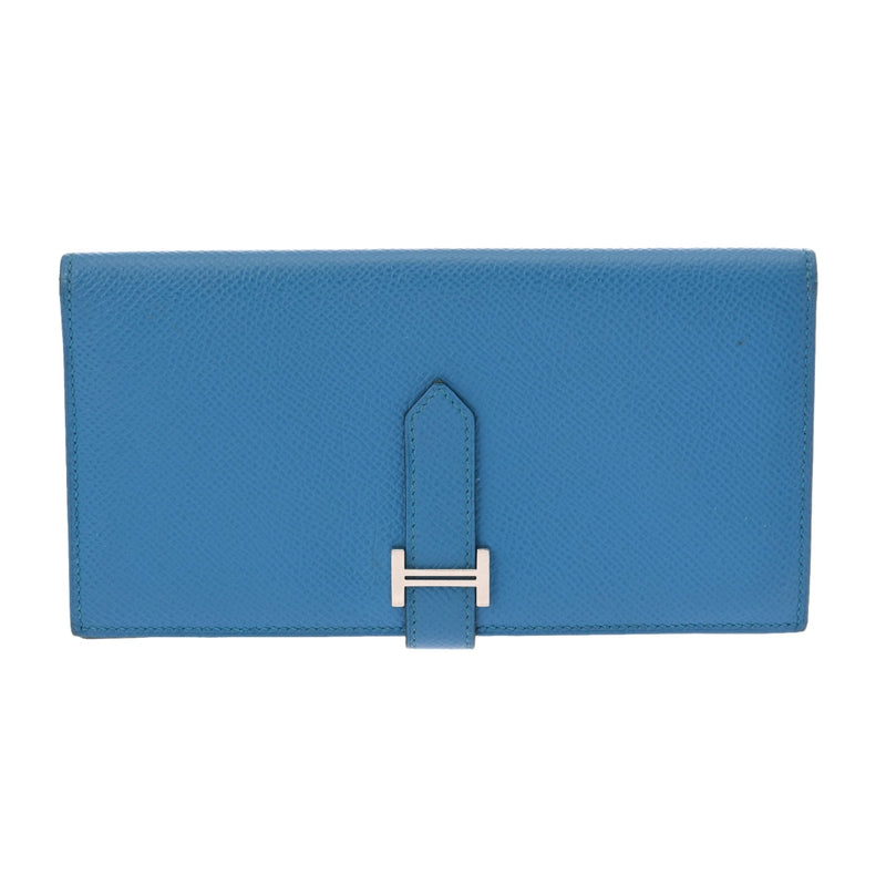 HERMES エルメス ベアンスフレ ブルーザンジバル A刻印(2017年頃) レディース ヴォーエプソン 長財布 ABランク 中古 銀蔵