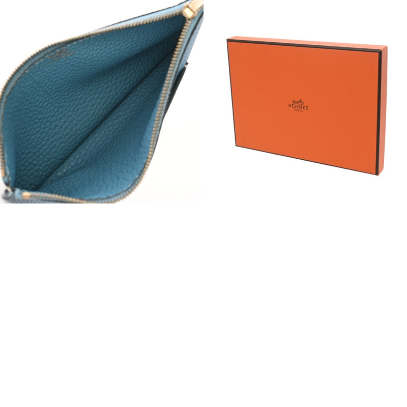 HERMES エルメス ドゴン GM ブルージーン □G刻印(2003年頃) ユニセックス トリヨンクレマンス 長財布 Bランク 中古 銀蔵