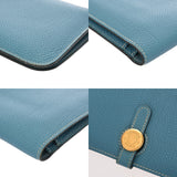 HERMES エルメス ドゴン GM ブルージーン □G刻印(2003年頃) ユニセックス トリヨンクレマンス 長財布 Bランク 中古 銀蔵