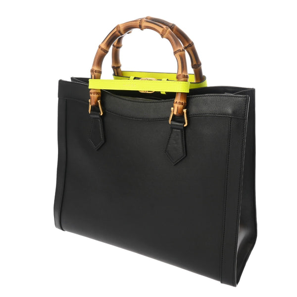 GUCCI グッチ バンブー 2WAYバッグ ダイアナ ブラック 655658 レディース レザー ハンドバッグ Aランク 中古 銀蔵