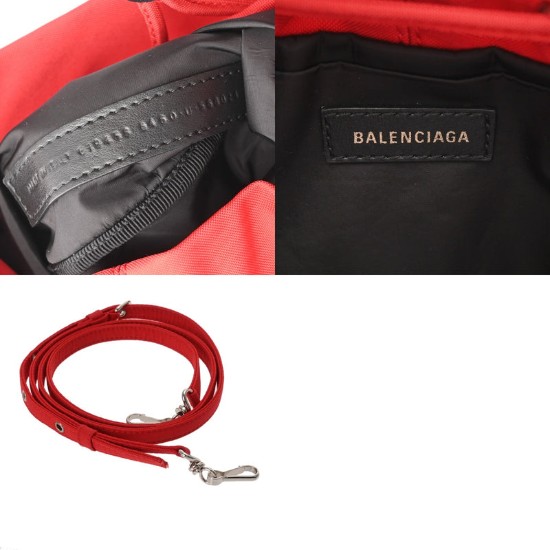 BALENCIAGA バレンシアガ ウィールXS ドローストリング バケットバッグ レッド 619458 レディース キャンバス 2WAYバッグ Bランク 中古 銀蔵