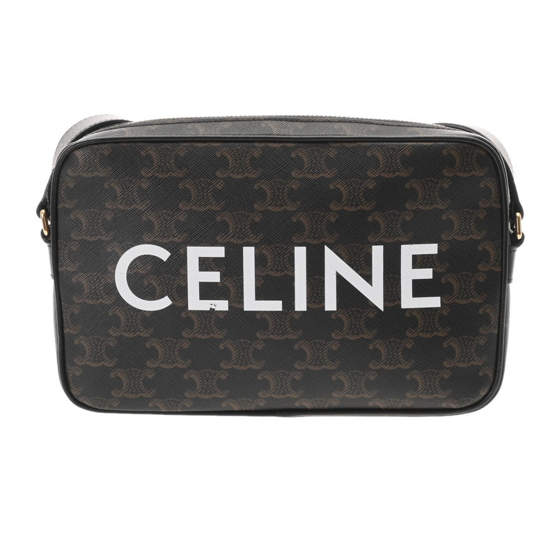 CELINE セリーヌ トリオンフキャンバス ミディアム メッセンジャー ブラック 194502 レディース PVC カーフ ショルダーバッグ ABランク 中古 銀蔵