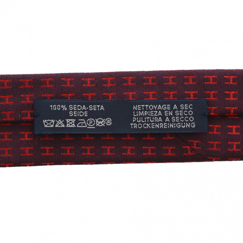 HERMES エルメス ファソネ H ボルドー メンズ シルク100％ ネクタイ ABランク 中古 銀蔵