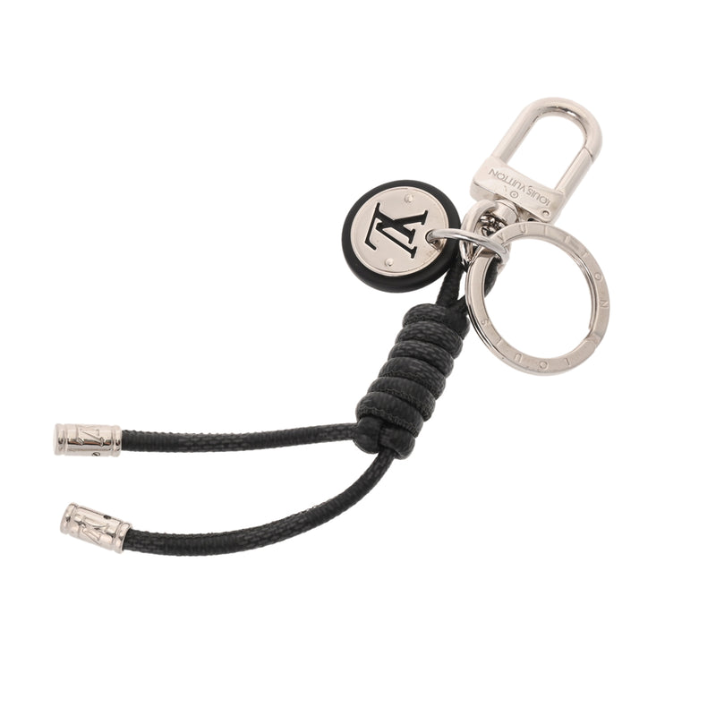 LOUIS VUITTON ルイヴィトン ダミエグラフィット レザーロープ ブラック M67224 メンズ ダミエグラフィットキャンバス キーホルダー ABランク 中古 銀蔵