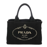 PRADA プラダ カナパ ミニ ブラック 1BG439 レディース キャンバス ハンドバッグ ABランク 中古 銀蔵