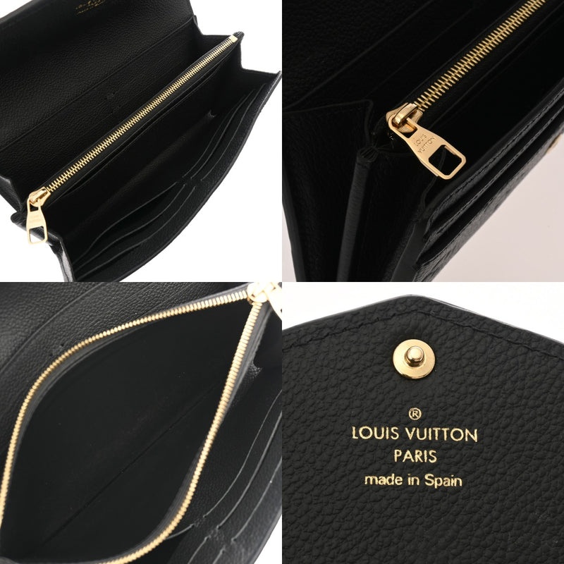 LOUIS VUITTON ルイヴィトン モノグラムアンプラント ポルオフォイユサラ ノワール M82257 レディース レザー 長財布 ABランク 中古 銀蔵