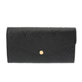 LOUIS VUITTON ルイヴィトン モノグラムアンプラント ポルオフォイユサラ ノワール M82257 レディース レザー 長財布 ABランク 中古 銀蔵