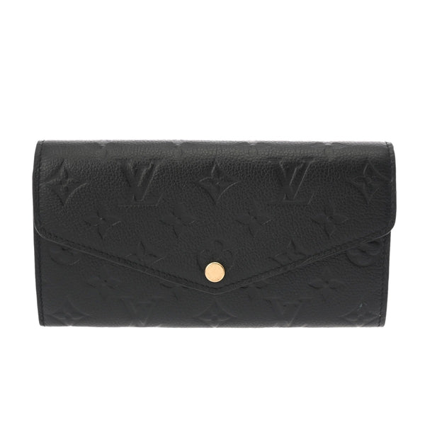 LOUIS VUITTON ルイヴィトン モノグラムアンプラント ポルオフォイユサラ ノワール M82257 レディース レザー 長財布 ABランク 中古 銀蔵