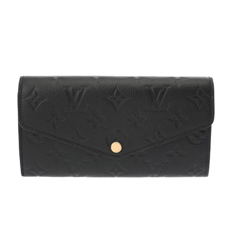 LOUIS VUITTON ルイヴィトン モノグラムアンプラント ポルオフォイユサラ ノワール M82257 レディース レザー 長財布 ABランク 中古 銀蔵