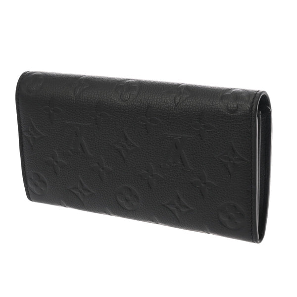 LOUIS VUITTON ルイヴィトン モノグラムアンプラント ポルオフォイユサラ ノワール M82257 レディース レザー 長財布 ABランク 中古 銀蔵