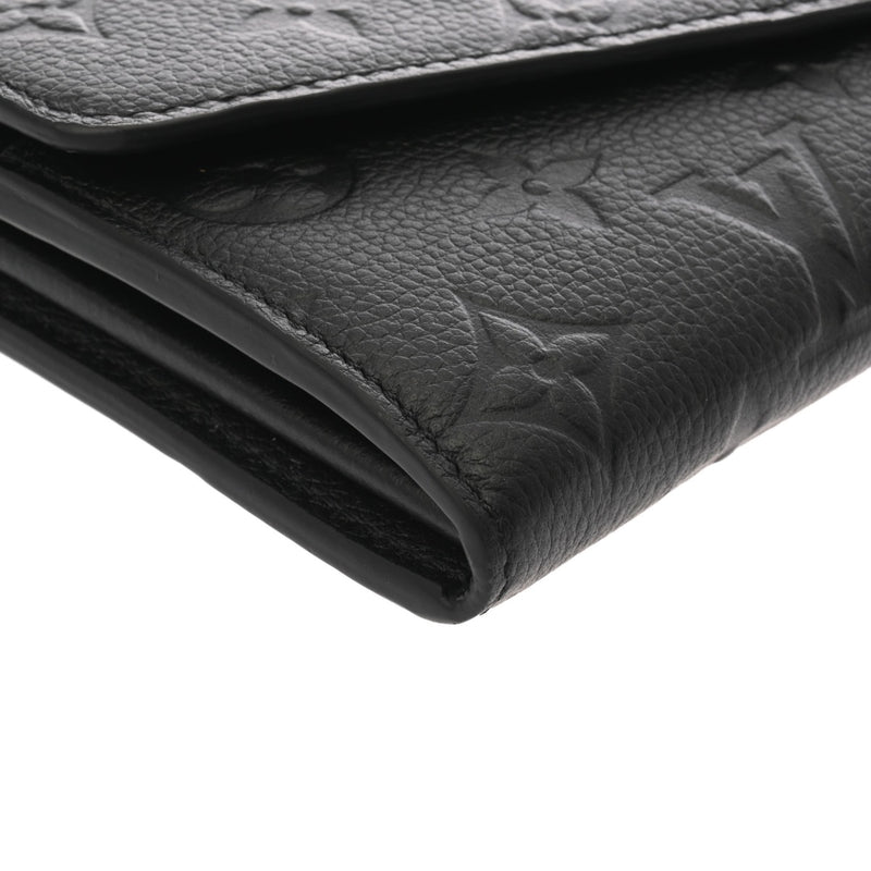 LOUIS VUITTON ルイヴィトン モノグラムアンプラント ポルオフォイユサラ ノワール M82257 レディース レザー 長財布 ABランク 中古 銀蔵