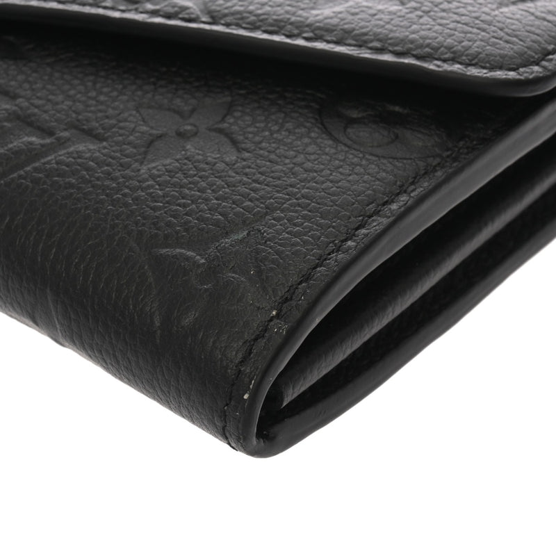LOUIS VUITTON ルイヴィトン モノグラムアンプラント ポルオフォイユサラ ノワール M82257 レディース レザー 長財布 ABランク 中古 銀蔵