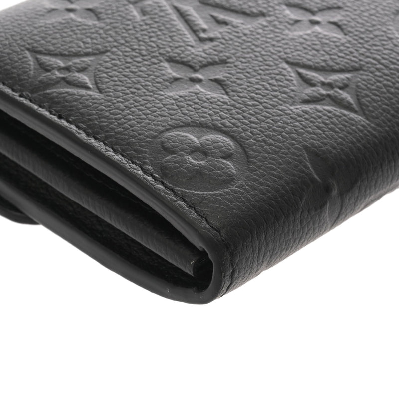 LOUIS VUITTON ルイヴィトン モノグラムアンプラント ポルオフォイユサラ ノワール M82257 レディース レザー 長財布 ABランク 中古 銀蔵