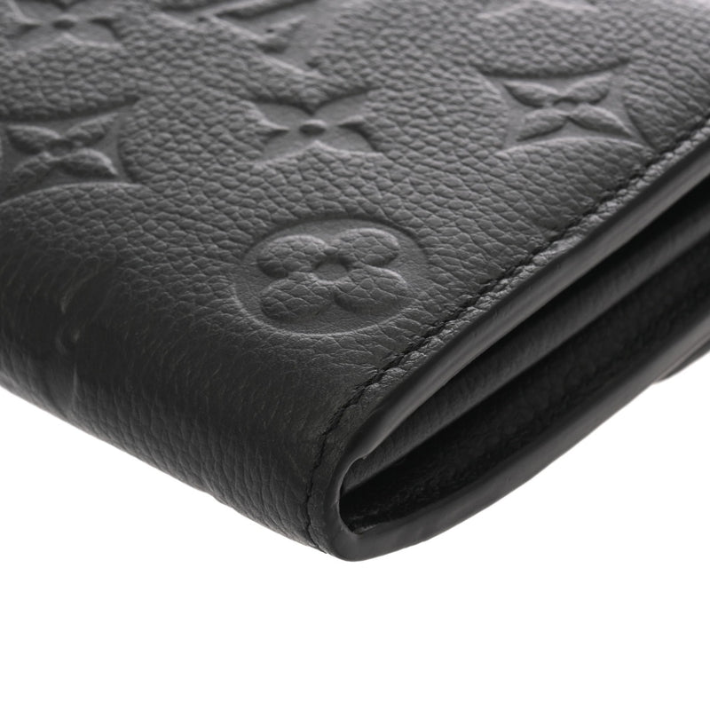 LOUIS VUITTON ルイヴィトン モノグラムアンプラント ポルオフォイユサラ ノワール M82257 レディース レザー 長財布 ABランク 中古 銀蔵
