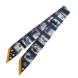 HERMES エルメス ツイリー HERMES STORY 新タグ ネイビー/イエロー レディース シルク100％ スカーフ 新同 中古 銀蔵