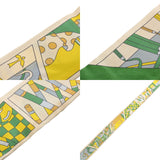 HERMES エルメス ツイリー FACTORY SUITE 新タグ イエロー/グリーン レディース シルク100％ スカーフ ABランク 中古 銀蔵