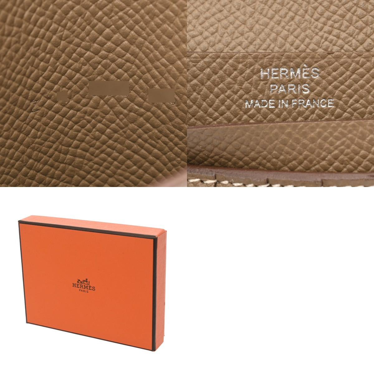 1【さくらんぼ】エルメス　Hermes ベアンコンパクト　エトゥープ エルメス ベアン コンパクト エトゥープ ヴォーエプソン レディース