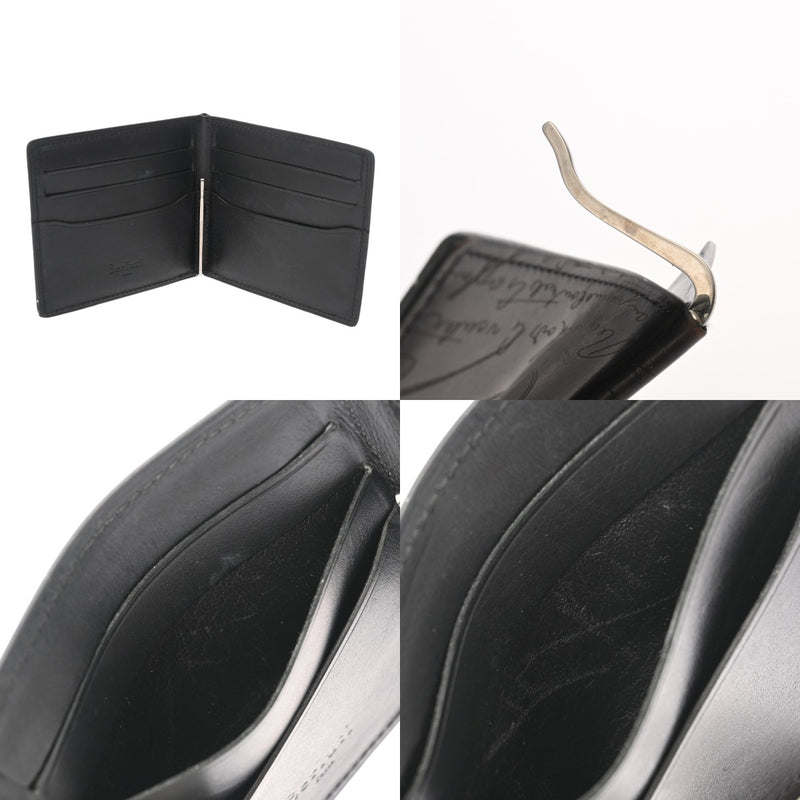 【良品】ベルルッティ カリグラフィ マネークリップ 折り財布 ブラウン系 レザー ベルルッティ カリグラフィ レザー マネークリップ ブラウン