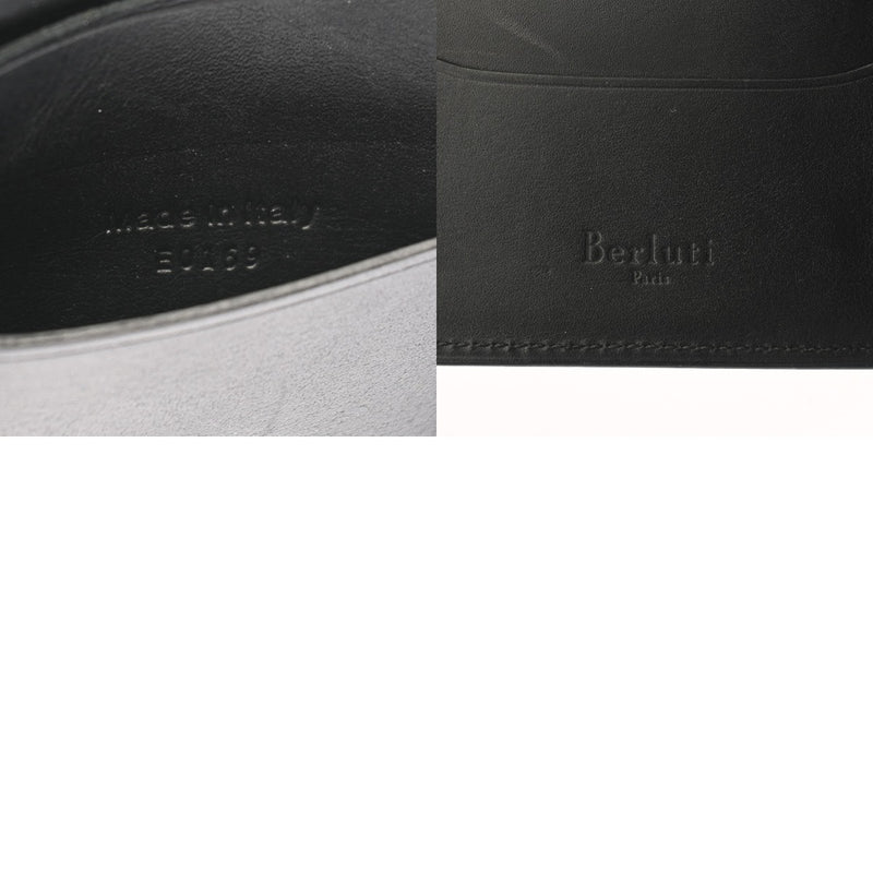 BERLUTI ベルルッティ カリグラフィ マネークリップ付札入れ ブラウン メンズ レザー 二つ折り財布 ABランク 中古 銀蔵