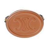 CELINE セリーヌ オーバルパース キュイルトリオンフ タン ブラウン 10I703DPQ レディース レザー ショルダーバッグ ABランク 中古 銀蔵