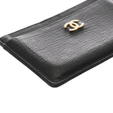 CHANEL シャネル ココマーク カードケース ブラック ユニセックス レザー カードケース Bランク 中古 銀蔵