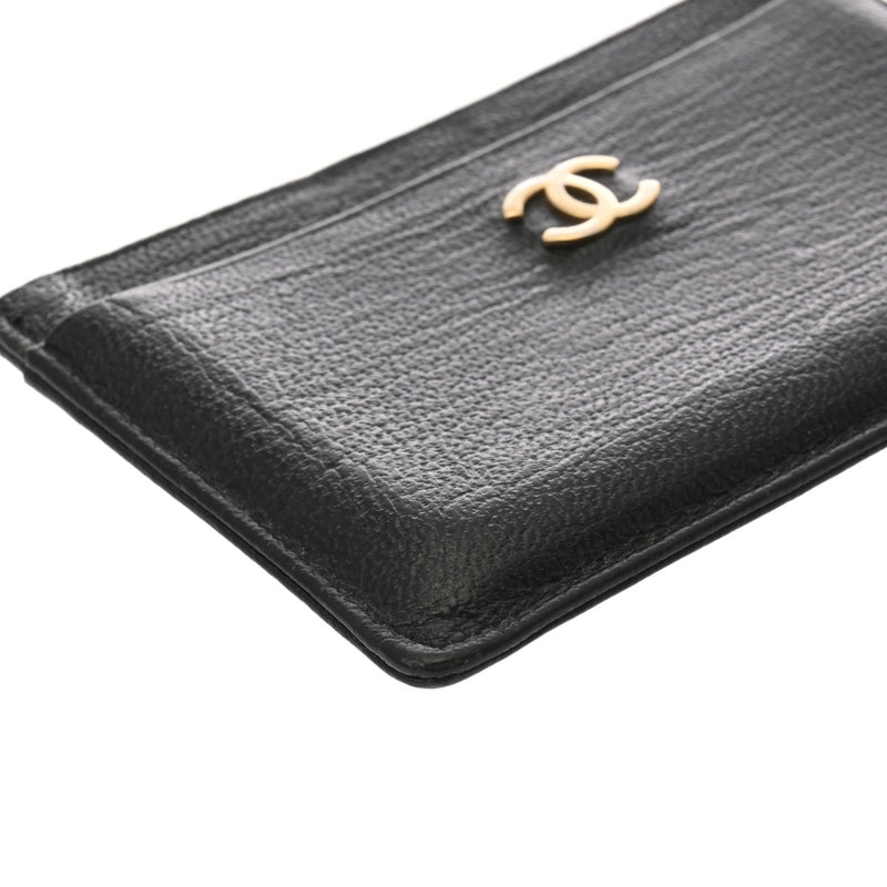 CHANEL シャネル ココマーク カードケース ブラック ユニセックス レザー カードケース Bランク 中古 銀蔵