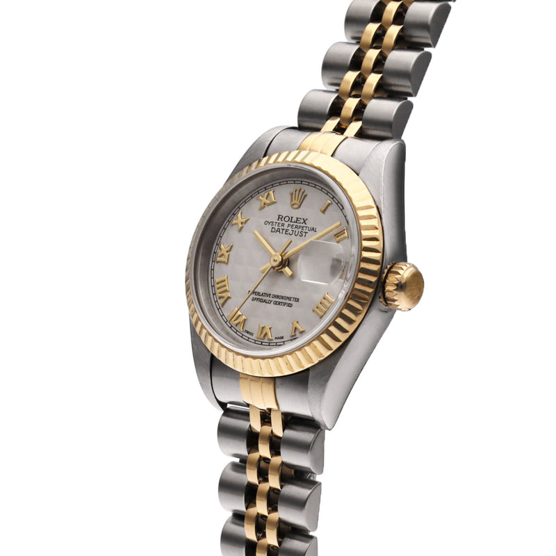 ロレックス デイトジャスト 69173 U番(1997年頃製造) ホワイトピラミッド レディース 腕時計 自動巻き 中古 銀蔵