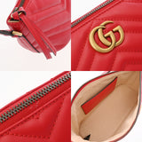 GUCCI グッチ GGマーモント レッド 739166 レディース レザー ショルダーバッグ 未使用 銀蔵
