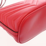 GUCCI グッチ GGマーモント レッド 739166 レディース レザー ショルダーバッグ 未使用 銀蔵