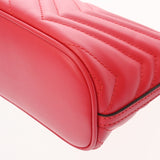 GUCCI グッチ GGマーモント レッド 739166 レディース レザー ショルダーバッグ 未使用 銀蔵