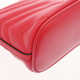 GUCCI グッチ GGマーモント レッド 739166 レディース レザー ショルダーバッグ 未使用 銀蔵