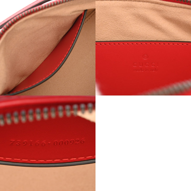 GUCCI グッチ GGマーモント ショルダーバック レッド 739166 レディース レザー ショルダーバッグ 未使用 銀蔵
