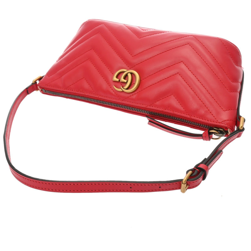 GUCCI グッチ GGマーモント ショルダーバック レッド 739166 レディース レザー ショルダーバッグ 未使用 銀蔵
