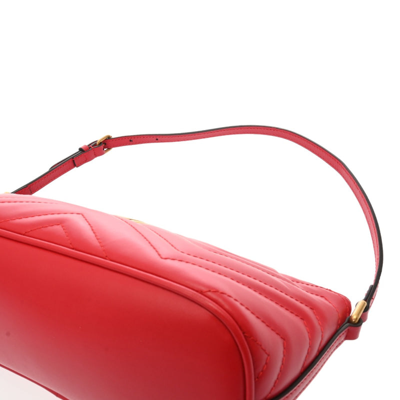 GUCCI グッチ GGマーモント ショルダーバック レッド 739166 レディース レザー ショルダーバッグ 未使用 銀蔵