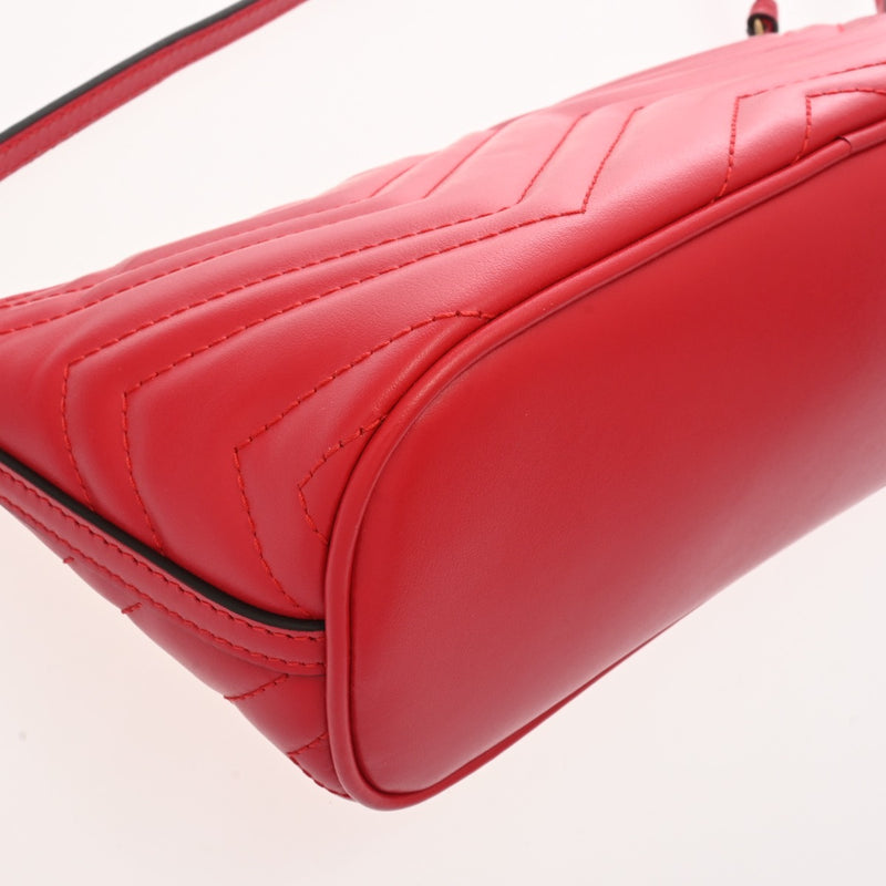 GUCCI グッチ GGマーモント ショルダーバック レッド 739166 レディース レザー ショルダーバッグ 未使用 銀蔵