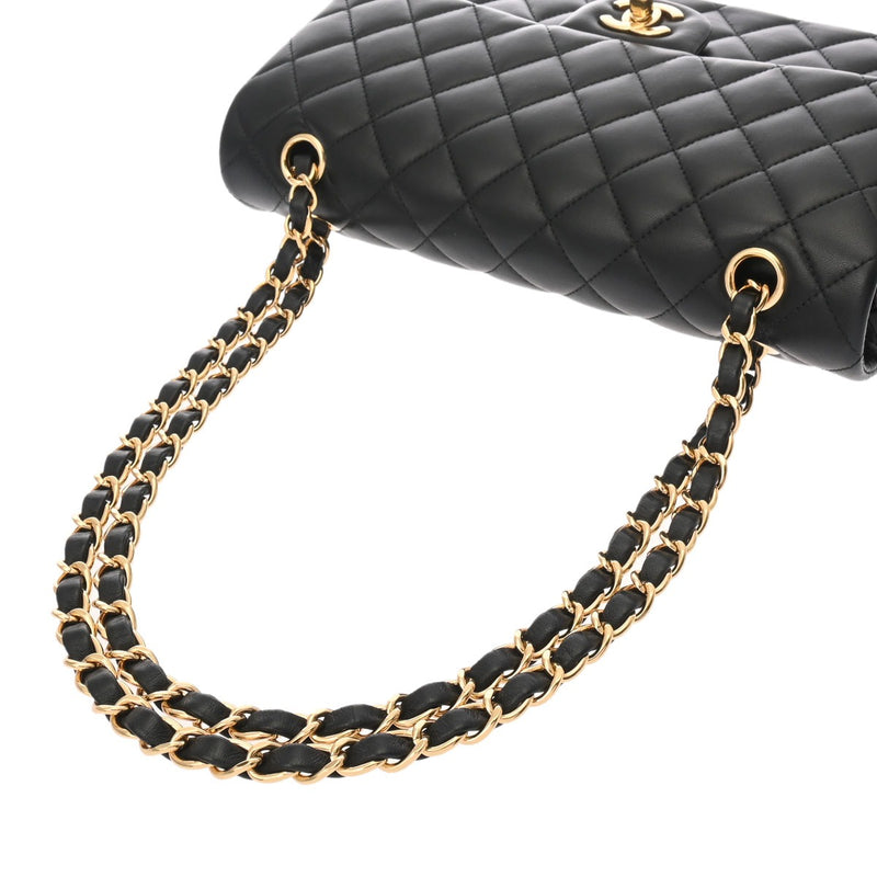 CHANEL シャネル マトラッセ チェーンショルダー 25cm Wフラップ ブラック A01112 レディース ラムスキン ショルダーバッグ Aランク 中古 銀蔵