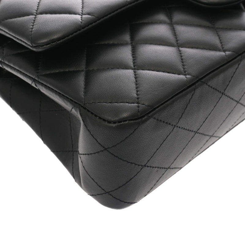 CHANEL シャネル マトラッセ チェーンショルダー 25cm Wフラップ ブラック A01112 レディース ラムスキン ショルダーバッグ Aランク 中古 銀蔵