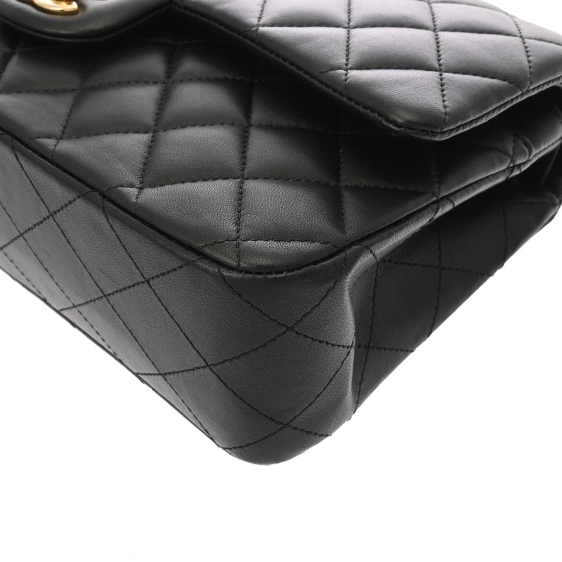 CHANEL シャネル マトラッセ チェーンショルダー 25cm Wフラップ ブラック A01112 レディース ラムスキン ショルダーバッグ Aランク 中古 銀蔵