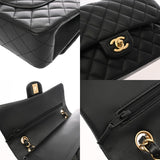 CHANEL シャネル マトラッセ チェーンショルダー 25cm Wフラップ ブラック A01112 レディース ラムスキン ショルダーバッグ Aランク 中古 銀蔵