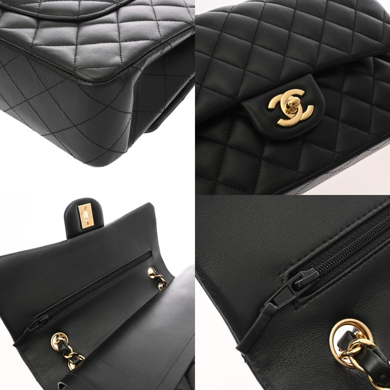 CHANEL シャネル マトラッセ チェーンショルダー 25cm Wフラップ ブラック A01112 レディース ラムスキン ショルダーバッグ Aランク 中古 銀蔵
