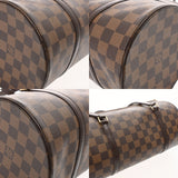 LOUIS VUITTON ルイヴィトン ダミエ パピヨン GM ブラウン レッド N51303 レディース ダミエキャンバス ハンドバッグ ABランク 中古 銀蔵