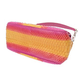 CHRISTIAN DIOR クリスチャンディオール ニューロックチェーンショルダー パープル/オレンジ/イエロー レディース パイソン ショルダーバッグ ABランク 中古 銀蔵