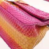 CHRISTIAN DIOR クリスチャンディオール ニューロックチェーンショルダー パープル/オレンジ/イエロー レディース パイソン ショルダーバッグ ABランク 中古 銀蔵