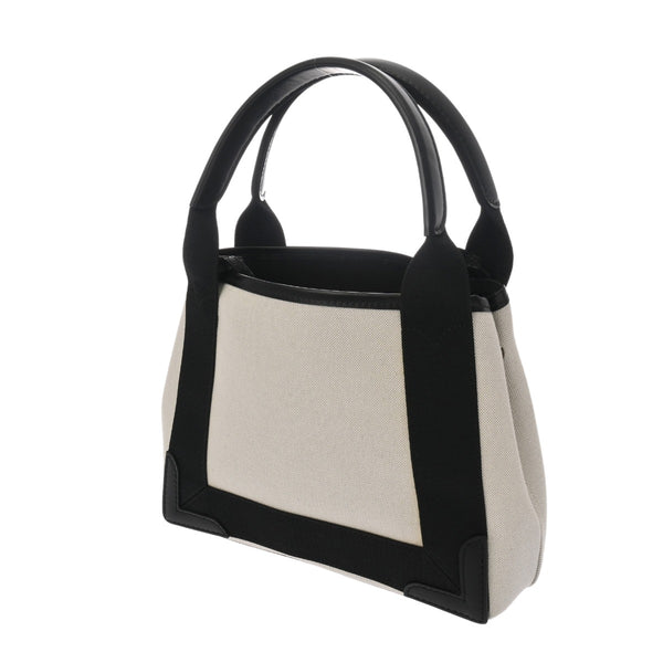 BALENCIAGA バレンシアガ ネイビーカバス XS 2WAY ホワイト/ブラック 390346 レディース キャンバス ハンドバッグ Aランク 中古 銀蔵