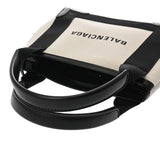BALENCIAGA バレンシアガ ネイビーカバス XS 2WAY ホワイト/ブラック 390346 レディース キャンバス ハンドバッグ Aランク 中古 銀蔵