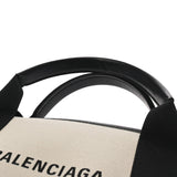 BALENCIAGA バレンシアガ ネイビーカバス XS 2WAY ホワイト/ブラック 390346 レディース キャンバス ハンドバッグ Aランク 中古 銀蔵