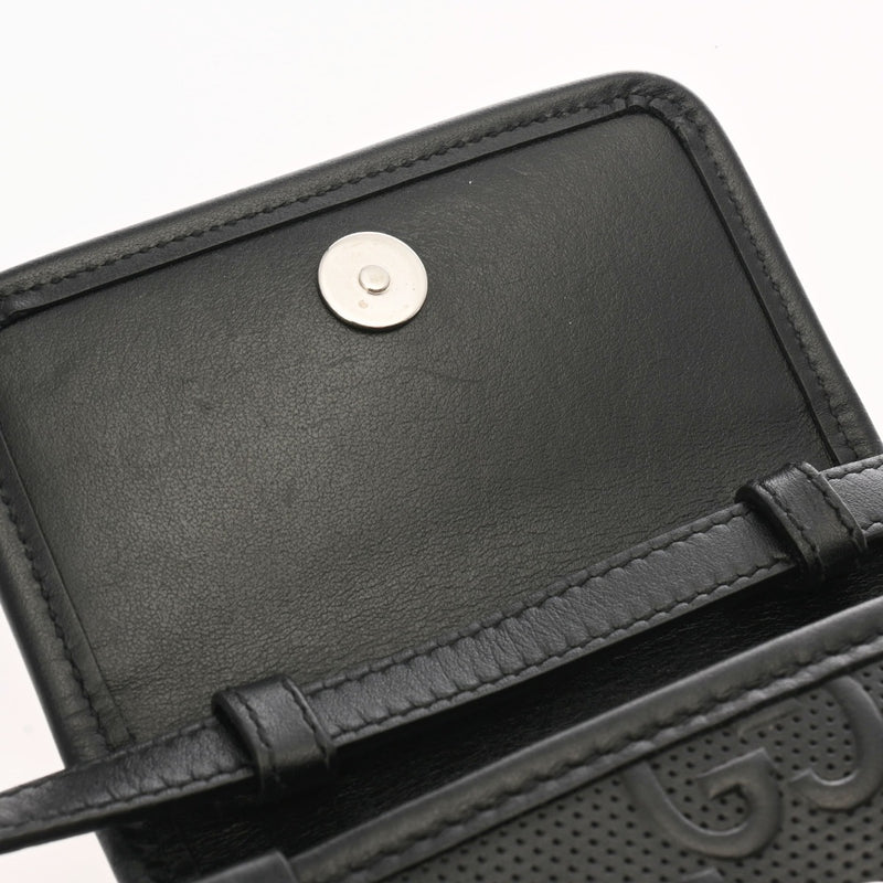 GUCCI グッチ GGエンボス ミニバッグ ブラック 625571 メンズ レザー ショルダーバッグ ABランク 中古 銀蔵