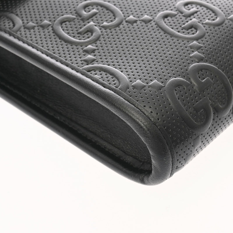 GUCCI グッチ GGエンボス ミニバッグ ブラック 625571 メンズ レザー ショルダーバッグ ABランク 中古 銀蔵