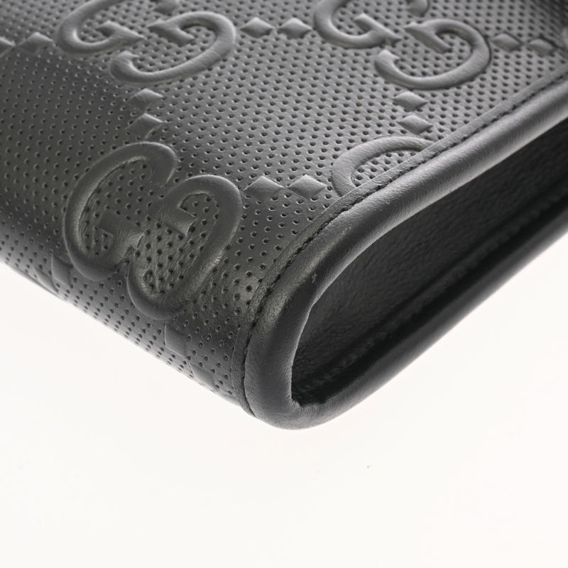 GUCCI グッチ GGエンボス ミニバッグ ブラック 625571 メンズ レザー ショルダーバッグ ABランク 中古 銀蔵